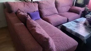 Sofá modular rosa/morado de tela