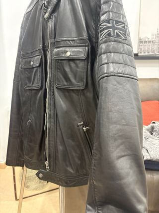Chaqueta de Piel Pepe Jeans Negra Talla L