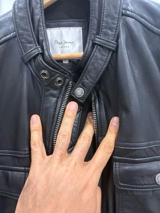 Chaqueta de Piel Pepe Jeans Negra Talla L