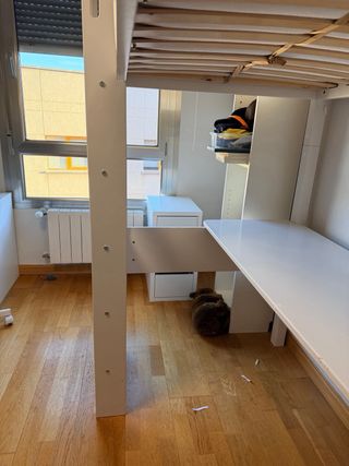 Cama alta con escritorio flexa