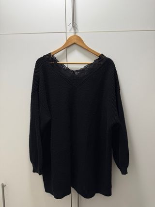 Maglione donna pizzo nero taglia unica