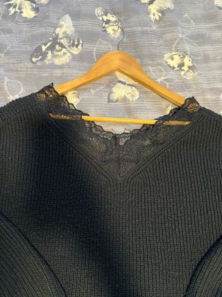 Maglione donna pizzo nero taglia unica