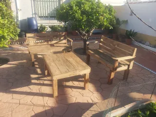 Conjunto Terraza Madera Palets Reciclada