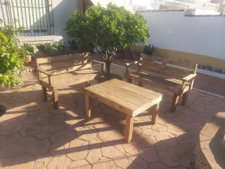 Conjunto Terraza Madera Palets Reciclada