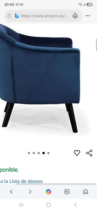 Butaca terciopelo azul klein