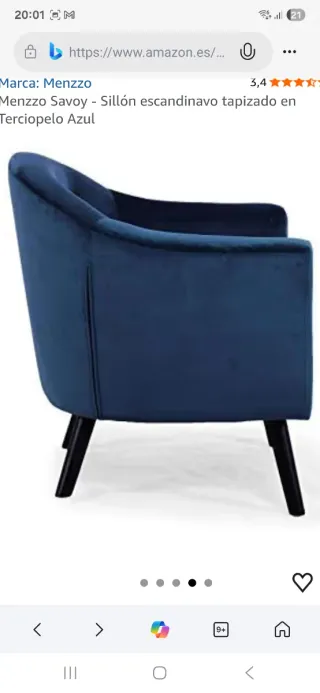 Butaca terciopelo azul klein