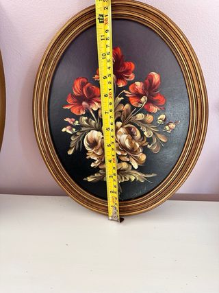 Duo Quadri Ovali Fiori Vintage