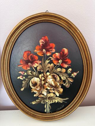 Duo Quadri Ovali Fiori Vintage