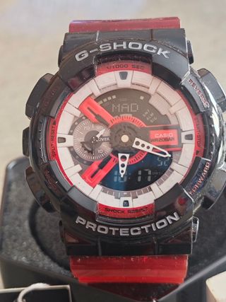 Casio G-Shock GA-110RB Negro y Rojo - Set Completo