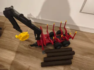 bruder 02252 - Rimorchio retroescavatore con gru