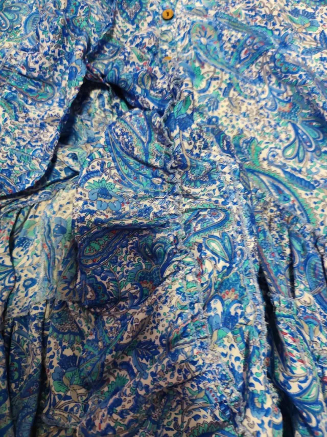 Vestido fluido estampado azul