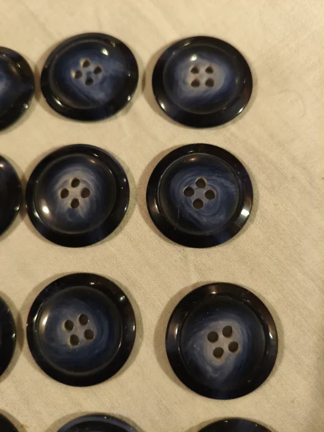 Lote 12 botones vintage azul