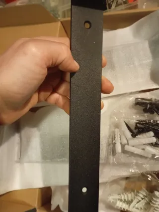 3 Supporti Scaffale in Ferro Forgiati Neri Nuovi