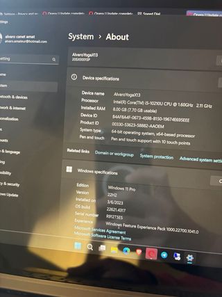 Lenovo ThinkPad X13 Yoga i5 táctil 8GB SSD 360º