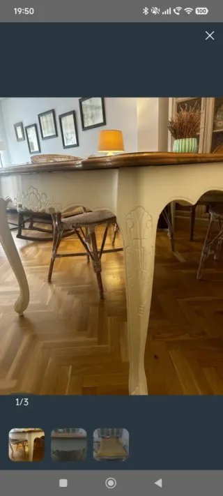 Mesa comedor madera tallada a mano 6-8-10 prs.