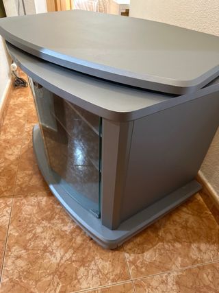 Mueble TV moderno cristal y metal