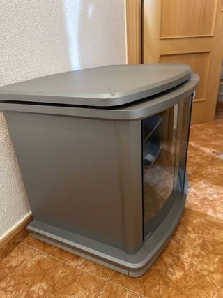 Mueble TV moderno cristal y metal
