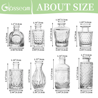 Jarrón Decorativo Vidrio Transparente 12cm