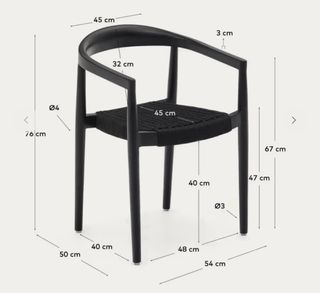 Silla Kave Home Negra Madera