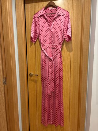 Mono largo lunares rosa Mango