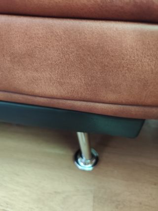 Sofá-cama piel sintética coñac