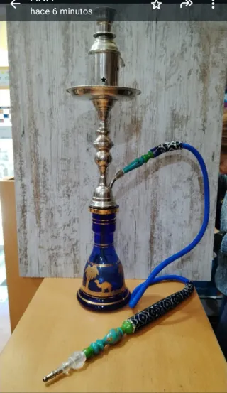 Jarrón Tunecino Azul y Dorado