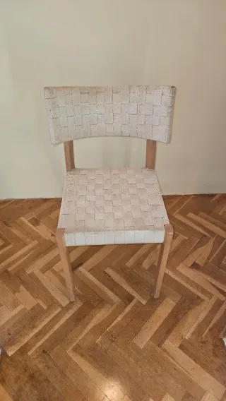 Sillas de comedor de tela y madera