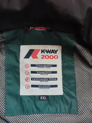 K-WAY 2000 Parka Vintage Uomo – Taglia XXL – Verde