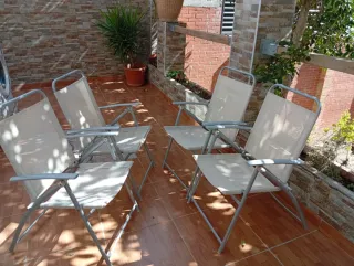 Mesa y Sillas de jardín/playa/terraza plegables.