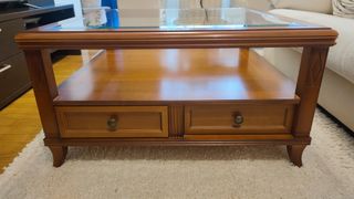 Mesa de centro madera y cristal