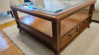 Mesa de centro madera y cristal