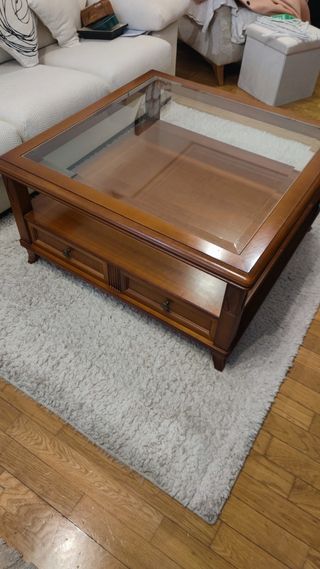 Mesa de centro madera y cristal