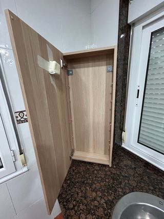 Armario auxiliar baño madera efecto roble