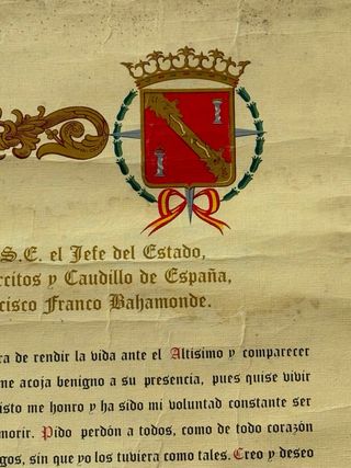 Mensaje Póstumo Franco 1975