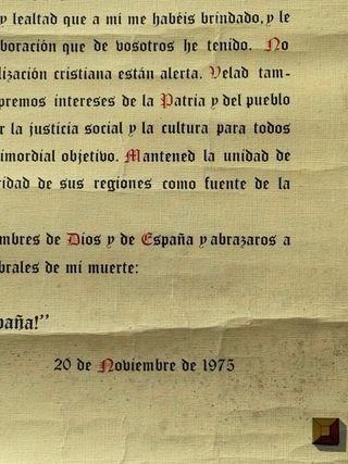 Mensaje Póstumo Franco 1975