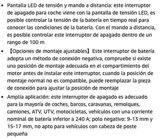 Interruptor Batería Coche Control Remoto