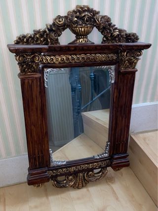 Espejo decorativo madera y dorado
