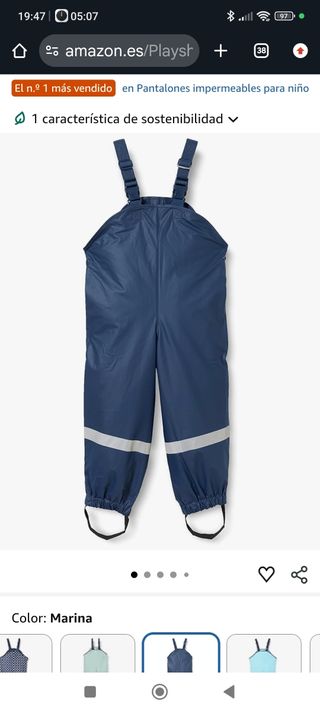 Peto de lluvia impermeable azul