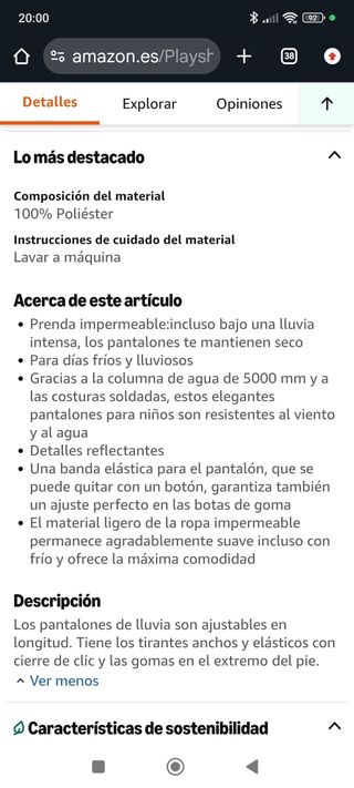 Peto de lluvia impermeable azul