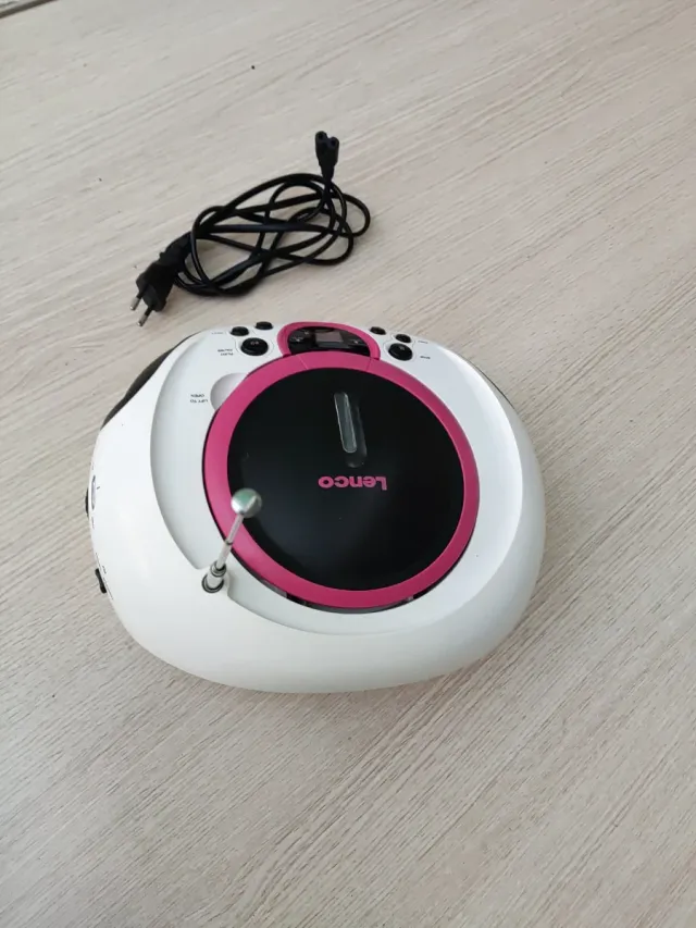 Radio CD Lenco Blanca y Rosa