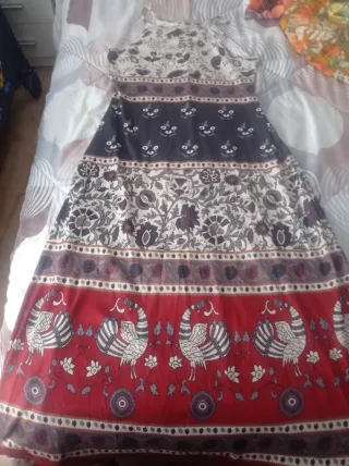 Vestido largo estampado multicolor