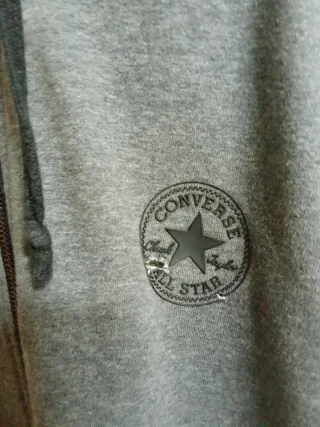 Chaqueta Converse Talla XL Gris y Negra