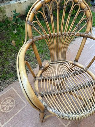 Silla mimbre estilo ratán natural