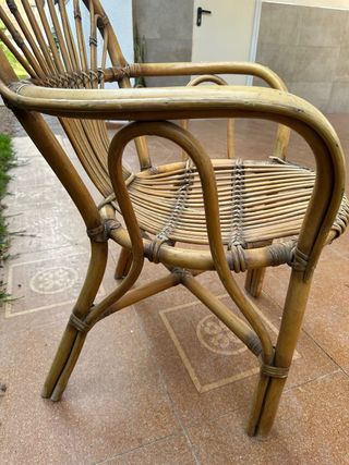 Silla mimbre estilo ratán natural