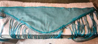 Mantón Flamenco Azul con Flecos