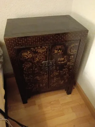 Gabinete Oriental Laca Negra y Oro - Estilo Chino