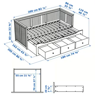 Cama Ikea HEMNES Blanca Colchones incluidos