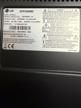 Pantalla Plana LG Negra