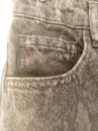 Vaqueros anchos negros animal print Talla S