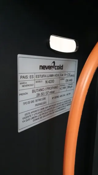 Estufa Gas Butano Nevercold N4200 4.2kW
